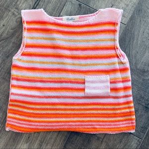 Girls Boutique Pink Striped Sweater Vest, Size 4